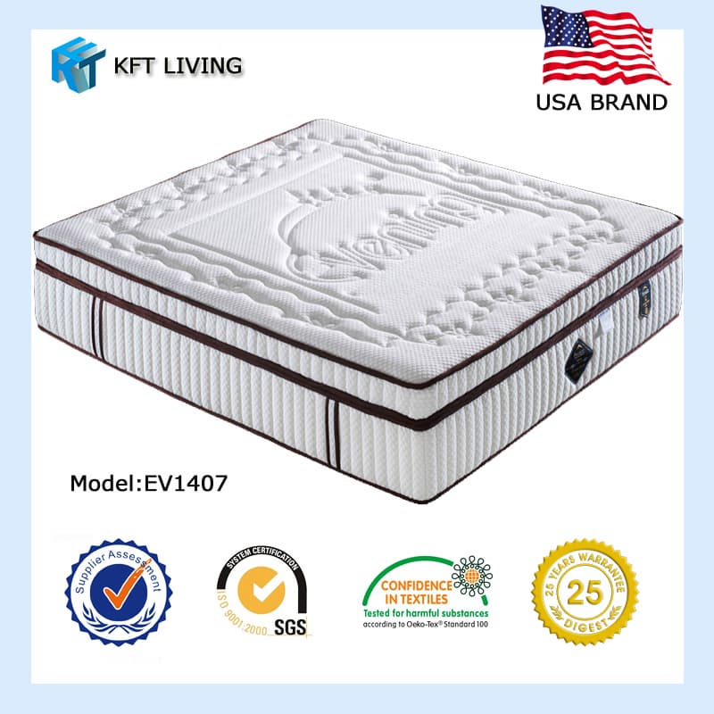 luxury 5star hotel memory foam pocket spring mattress EV1407